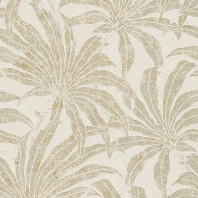 Sample of Gentle Palms Wallpaper in Cream