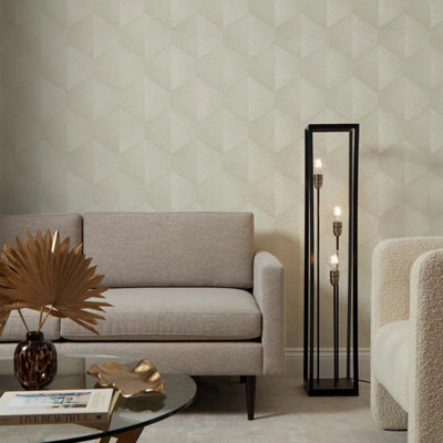 Sample of Hex Wallpaper in Ivory