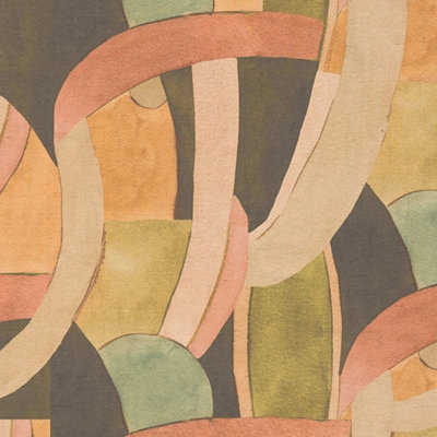 Sample of Lucid Flow Wallpaper in Multicolour Earthy Tones