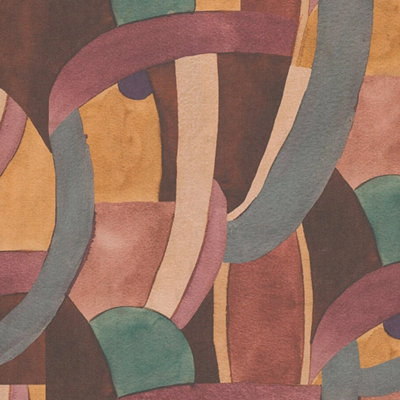 Sample of Lucid Flow Wallpaper in Multicolour on Brown