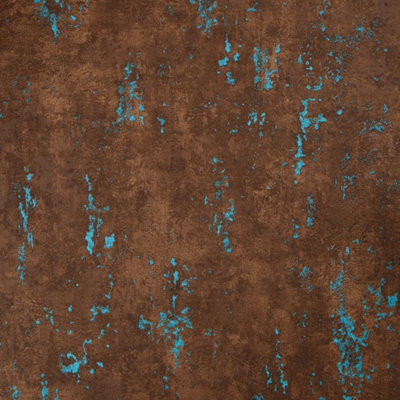 Sample of Mercury Wallpaper in Copper and Teal