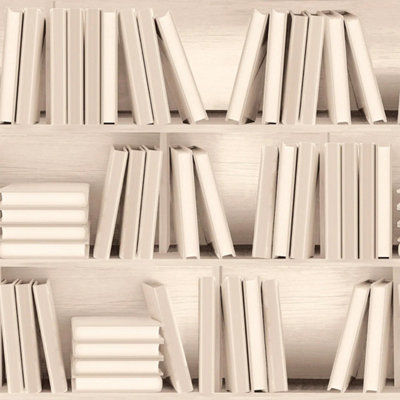 Sample of Modern Library wallpaper in cream