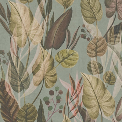 Sample of Nature's Embrace Wallpaper in Khaki