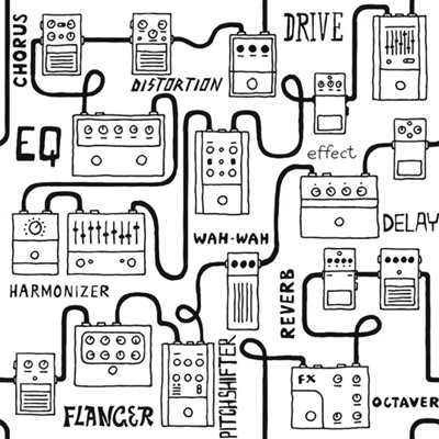 Sample of Pedal to the Metal Wallpaper in Black and White