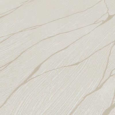 Sample of Ridged Metallic Wallpaper in Champagne with Pearlised Metallic