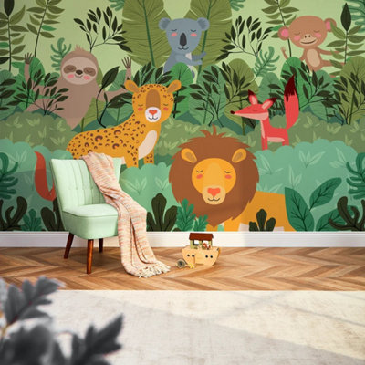 Sample of Rumble in the Jungle Mural in Multicoloured