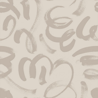 Sample of Squiggle Wallpaper In Beige