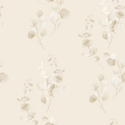 Sample of Trailing Eucalyptus Wallpaper in Sandstone