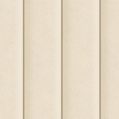 Sample of Velvet Padded Headboard Effect Panel Wallpaper in Soft Cream