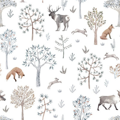Sample of Woodland Dreams Wallpaper in Earthy Tones