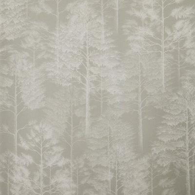 Sample of Woodland Whisper Wallpaper in Greige and White