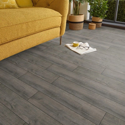 Sample-SE007 Prague Grey Wood Effect Click Laminate Flooring - Plank ...