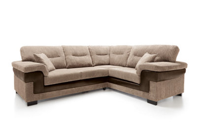 Samson Corner Sofa in Brown Right Facing