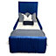 Samsun Kids Bed Plush Velvet with Safety Siderails- Blue