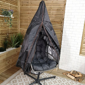 Samuel Alexander 115x190cm Hanging Egg Chair Cover For Garden Swing Chair Waterproof For Standing Egg Chair Heavy Duty Zipper