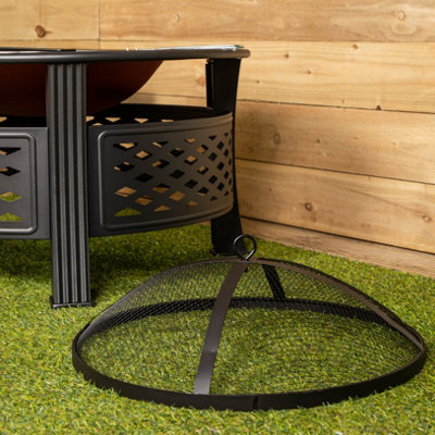 Samuel Alexander 80x580 Black Steel Garden Patio Firepit Heater BBQ with Cover - 5