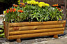 Samuel Alexander Hand Made 87cm x 28cm Rustic Wooden Log Panel Medium Garden Trough Flower Bed Planter