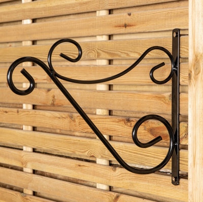 Samuel Alexander Handcrafted Metal 35cm Black Wall Bracket Hook For Garden Hanging Basket Bird Feeder Price Comparisons | Compare The Build