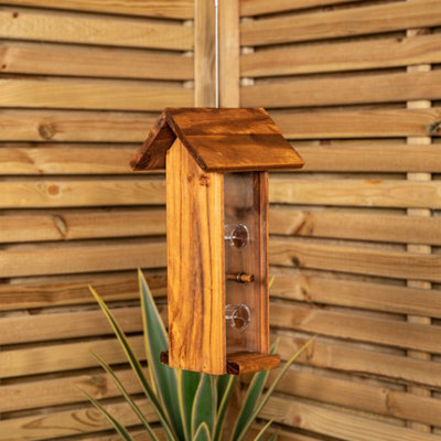 Samuel Alexander Melrose Wooden 4 Port Garden Wild Bird Hanging Easy Fill Seed Feeder Price Comparisons | Compare The Build