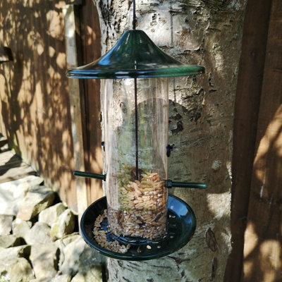 Samuel Alexander Oriental Stylish 2 Port Garden Wild Bird Hanging Green Metal Nyjer Seed Feeder Price Comparisons | Compare The Build