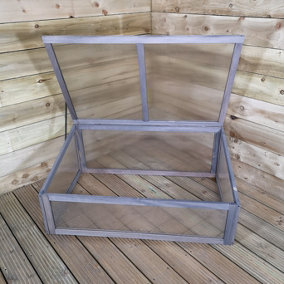 Samuel Alexander Wooden Mini Greenhouse Cold Frame - Grey Small Greenhouse W100 x D65 x H40cm
