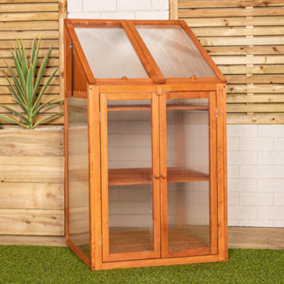 Samuel Alexander Wooden Mini Greenhouse Cold Frame - Small Greenhouse H120 x W69 x D49cm