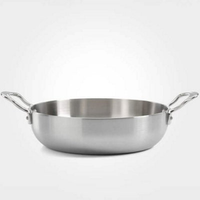 Samuel Groves Classic 28cm Stainless Steel Triply Chefs Pan Double Handled