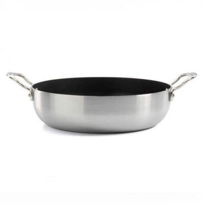 Samuel Groves Classic Non-Stick Stainless Steel Triply 28cm Chefs Pan with Side Handles