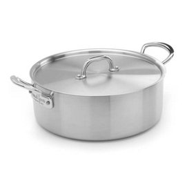 Samuel Groves Classic Stainless Steel Triply 26cm Saute Pan with Side Handles & Lid