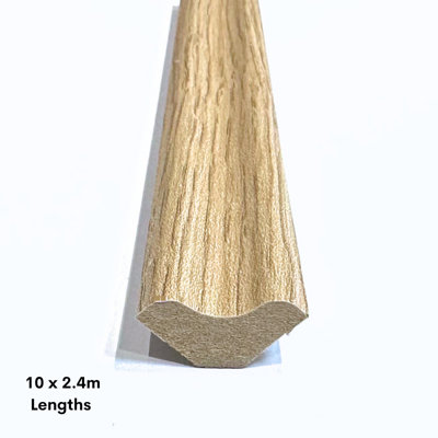 San Diego Oak Light Scotia Beading Flooring Edging Strips 10 x 2.4m Long Lengths