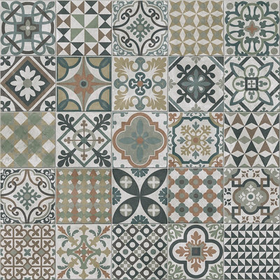 San Diego Victorian Tile Vinyl by Remland (Fairbanks, 1m x 2m)