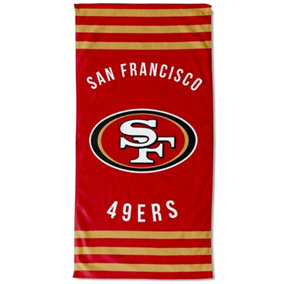 San Francisco 49ers Stripe Beach Towel Red/Gold (One Size)
