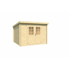 San Jose 275-Log Cabin, Wooden Garden Room, Timber Summerhouse, Home Office - L295 x W313.9 x H210.9 cm