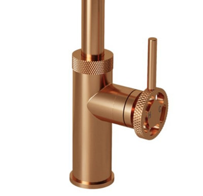 Sanayi Industrial Single Lever Mono Kitchen Mixer Tap Brushed Copper