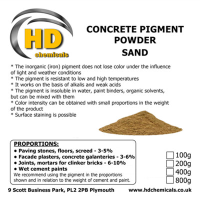 SAND Cement Concrete Pigment Powder Dye 200g - 3