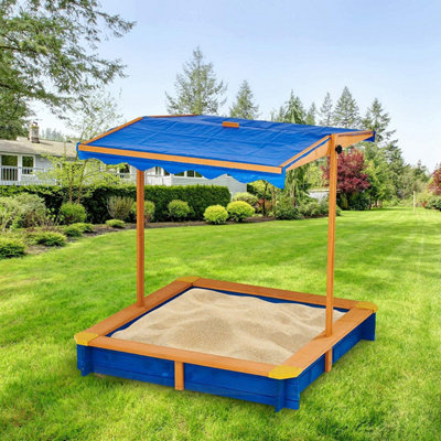 Sand Pit with Lid - 1.2m x 1.2m Summer Sand Box WITH Play Sand