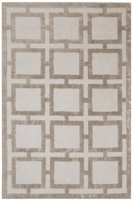 Sand Premium Geometric Handmade Modern Easy to Clean Rug For Bedroom ...