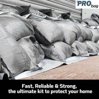 SANDBAG PROTECTION KIT - Sandbags & Fabric & Gloves & Instructions - FLOOD DEFENSE - Flood protection kit