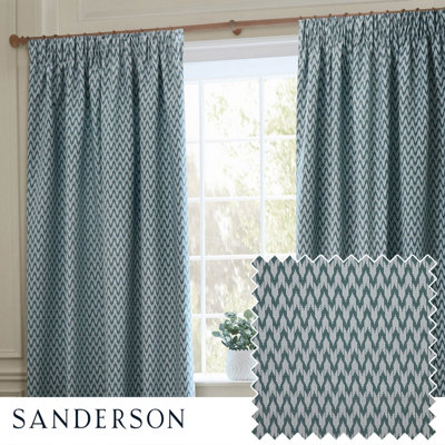Hutton Jacquard Room Darkening Pencil Pleat Curtain Pair 117cm x 183cm