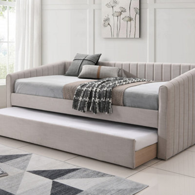 Sanderson Natural Oat Upholstered - Day Bed Including Underbed | DIY at B&Q