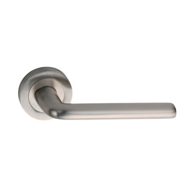 Sandleford Elmore Internal Door Handle Lever On Round Rose Set Pair - Brushed Nickel Straight Design - 50mm Rose