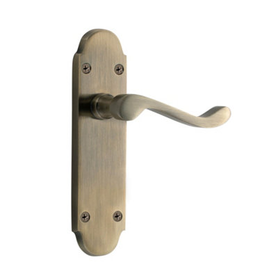Sandleford Fawley Internal Door Handle Latch Lever on Backplate Set Pair Kit - Antique Brass