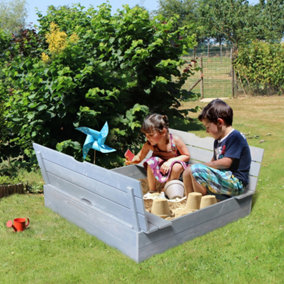 Sandpit with Folding Benches 120 x 120cm