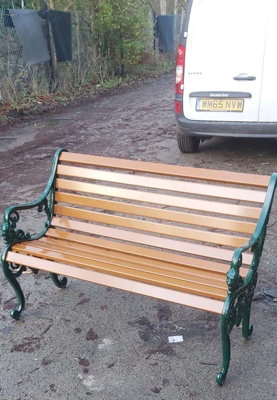 Sandringham Bench British Made, High Quality Cast Aluminium Garden Furniture - L126 x W68 x H82 cm