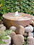 Sandstone Millstone Water Feature - Mains Powered - Natural Stone - L38 x W38 x H10 cm