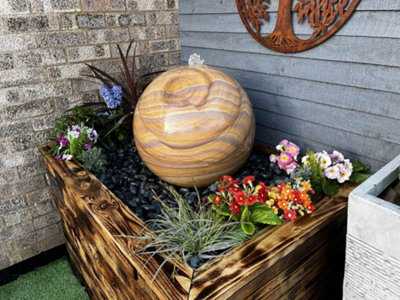 Sandstone Sphere 50cm Natural Stone Solar Water Feature
