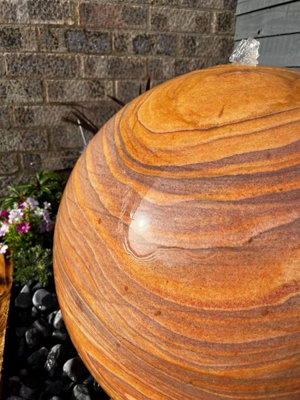 Sandstone Sphere 60cm Natural Stone Solar Water Feature