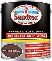 Sandtex 10 Year Exterior Gloss Wood & Metal Paint 2.5L Chestnut Brown