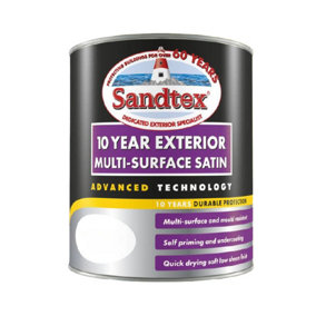 Sandtex 10 Year Multi Surface Quick Drying Satin Black 750ml