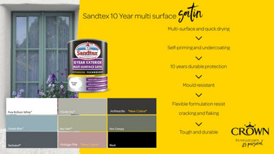 Sandtex 10 Year Multi Surface Quick Drying Satin Seclusion 2.5L